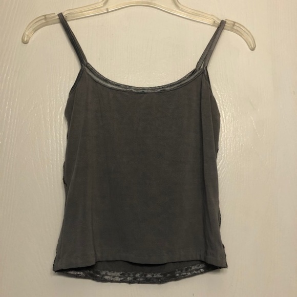 Beautiful Beaded Grey Tank/Crop Top - Picture 2 of 2